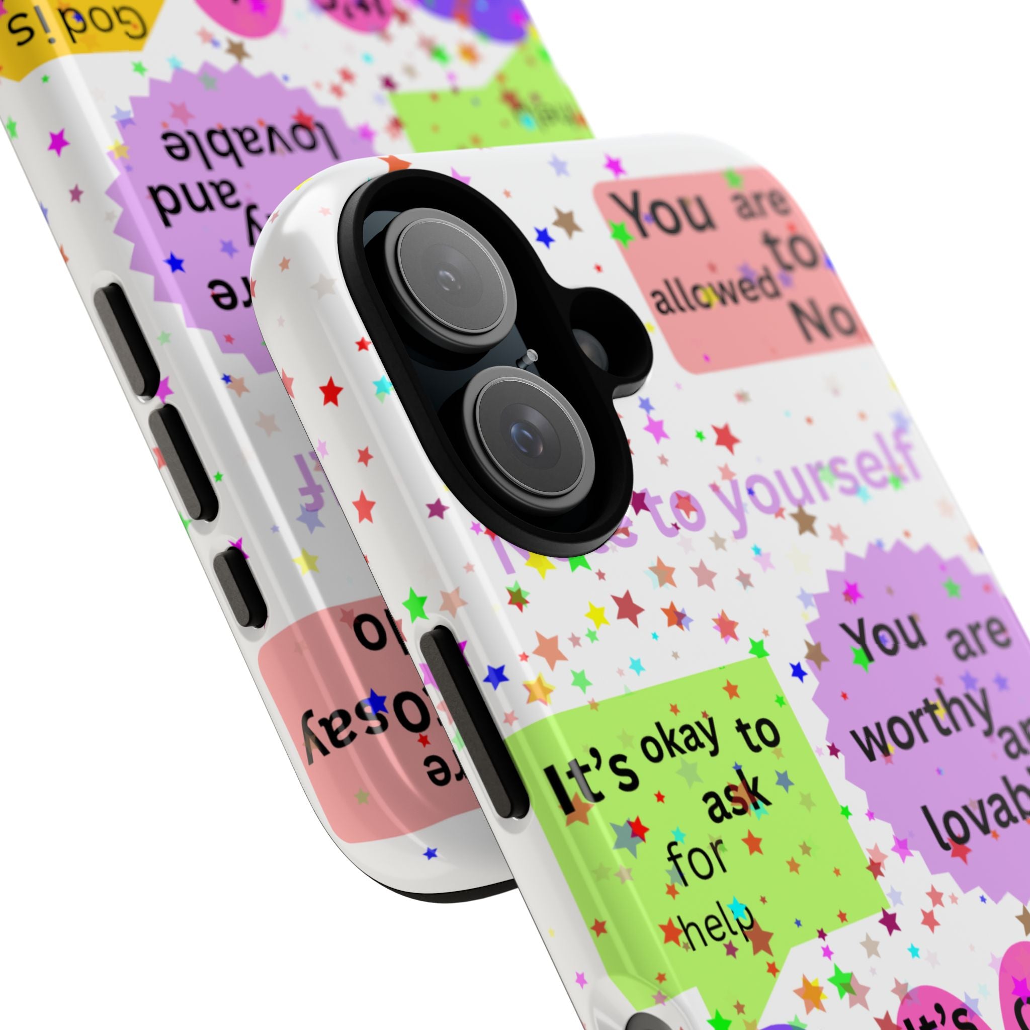 Phone Case — Positive Affirmations Design: 'You Are Worthy and Lovable' Protective Cover