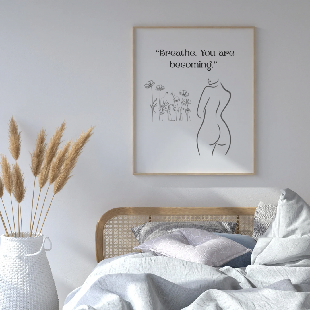 Modern Minimal Line Art Print – Feminine Silhouette