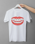 Braces Smile T‑Shirt — Fun Lips with Braces Graphic Tee